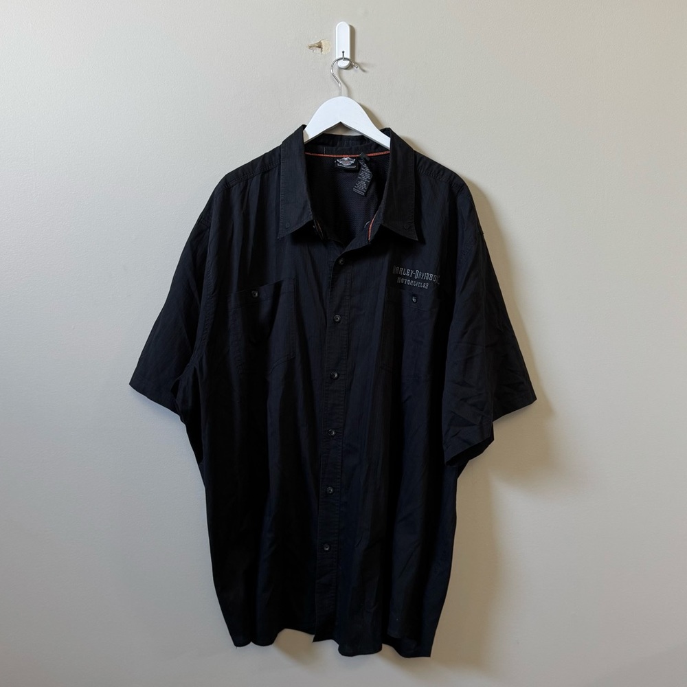 Harley Davidson men’s biker casual short sleeve button down top
